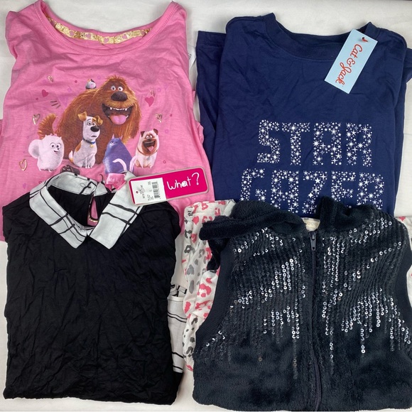 Girls Long Sleeve Shirt Bundle Say What? Secret Life of Pets, Cat & Jack - Picture 1 of 13